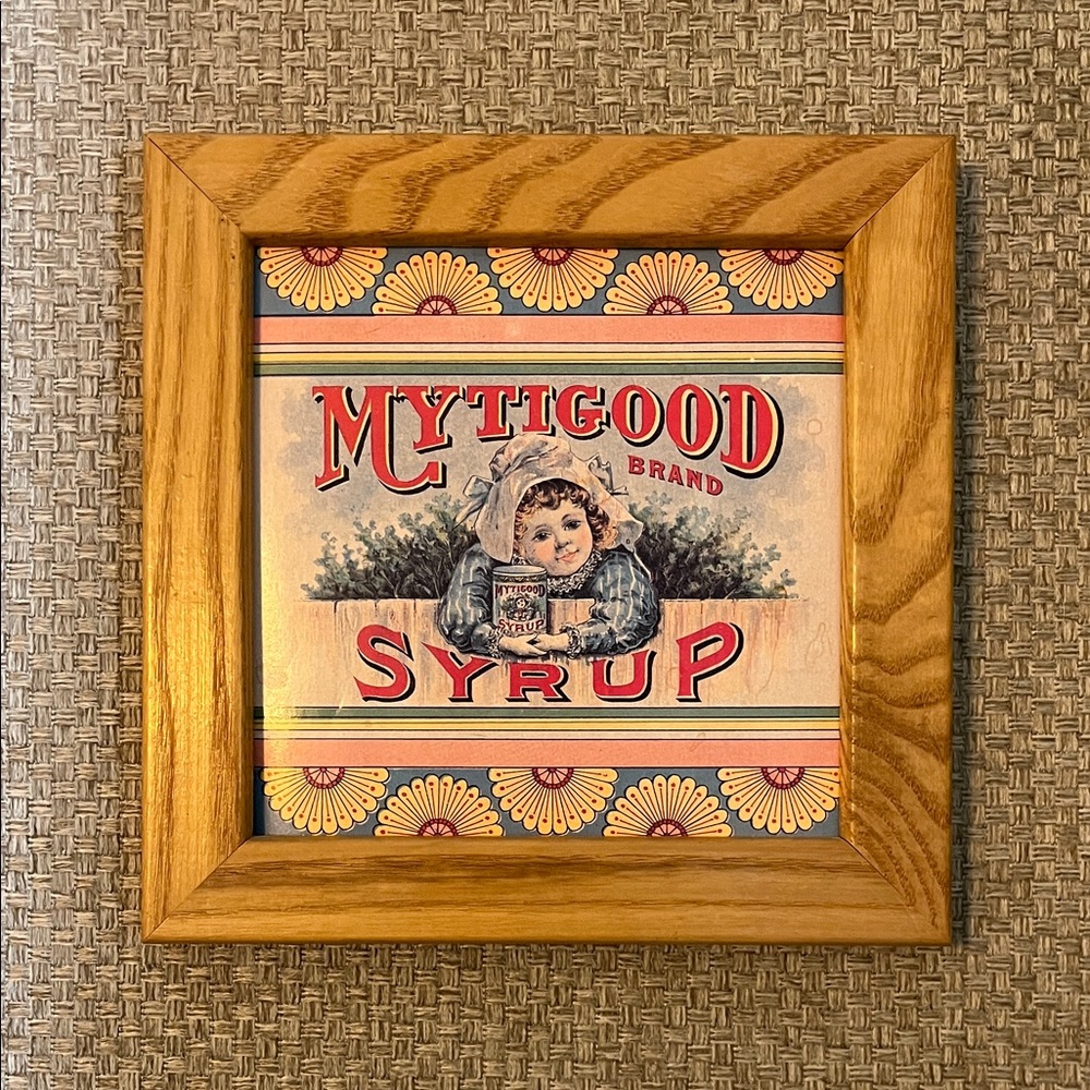 ▫️70s Vintage Mytigood Brand Syrup Framed Art